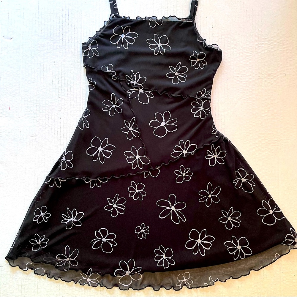 Wild Fable Sheer Black & White Daisy Dress.